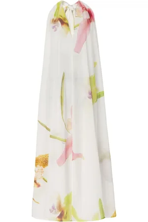 GENNY Femme, Robes, Blanc, Taille: 36 FR Robe Blanche Col en V Profond