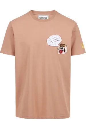 Iceberg Homme, Tops, Brun, Taille: 3XL Coccio Color Classic Regular Fit T-Shirt en Jersey de Coton