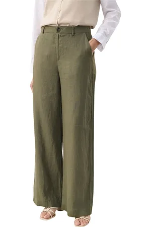 Part Two Femme, Pantalons, Gris, Taille: 38 FR Pantalon Large en Lin