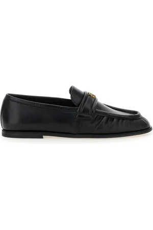 Pinko Femme, Chaussures, Noir, Taille: 38 EU Mocassins en cuir avec logo en métal