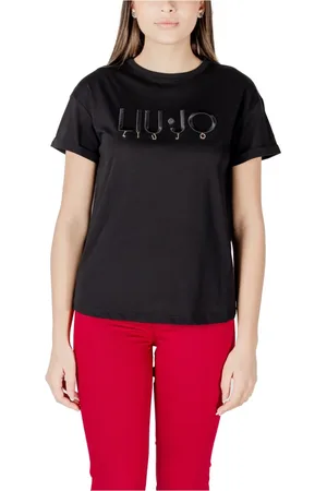 Liu Jo Femme, Tops, Noir, Taille: 36 FR T-shirt en Coton Noir