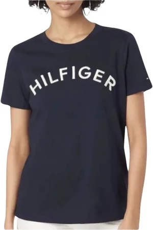 Tommy Hilfiger Femme, Tops, Bleu, Taille: 38 FR T-shirt Monotype Brodé