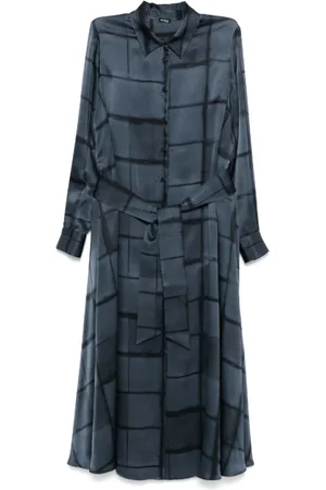 Kiton Femme, Robes, Bleu, Taille: 40 FR Robe Maxi en Soie Bleu Marine