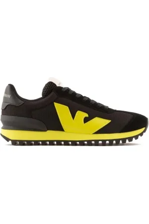 Emporio Armani Homme, Chaussures, Noir, Taille: 42 EU Baskets en Polyester