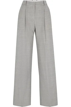HUGO BOSS Femme, Pantalons, Gris, Taille: 42 FR Pantalon Prince de Galles
