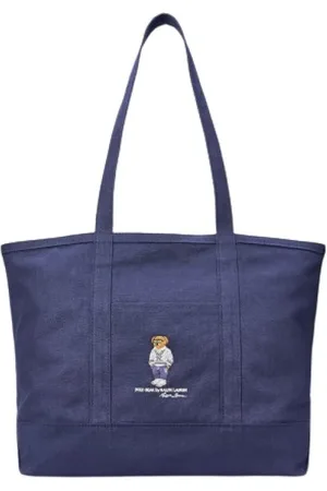 Ralph Lauren Femme, Sacs, Bleu, Taille: ONE Size Grand Sac Cabas Polo Bear