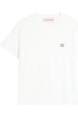 VALENTINO GARAVANI Homme, Tops, Blanc, Taille: S T-shirt avec patch VLogo