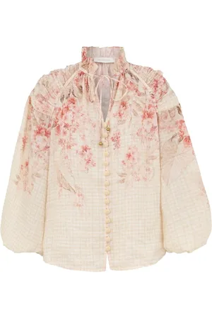 ZIMMERMANN Femme, Blouses et Chemises, Multicolore, Taille: 38 FR Chemise Florale à Lacets