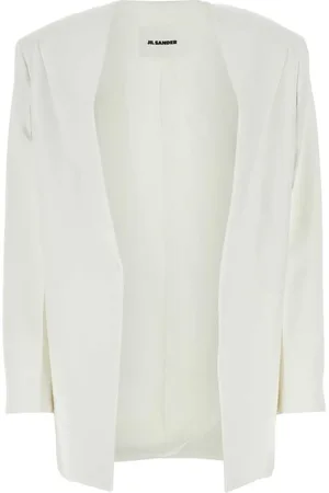 Jil Sander Femme, Pulls, Blanc, Taille: 36 FR Cardigan Blazer Blanc en Viscose