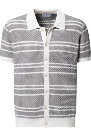 Baldessarini Homme, Pulls, Gris, Taille: L Chemise en Tricot à Manches Courtes Koshe