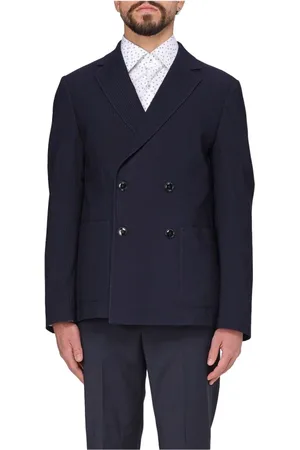 HUGO BOSS Homme, Vestes, Bleu, Taille: S Veste croisée à rayures