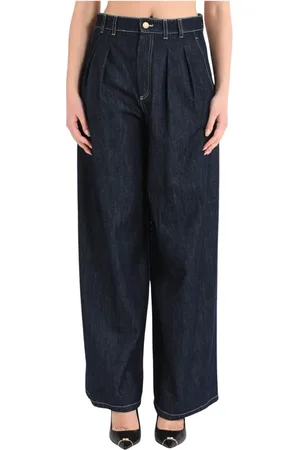 Max Mara Femme, Jeans, Bleu, Taille: 42 FR Jean Large Jambe en Denim Indigo