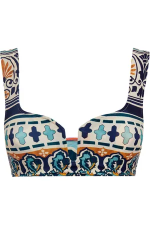 La DoubleJ Femme, Maillots de bain, Multicolore, Taille: 36 FR Haut de bikini rétro à col en V