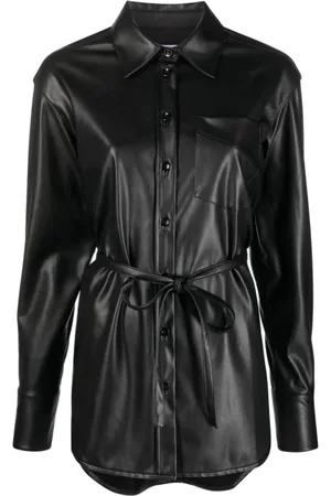 Proenza Schouler Femme, Blouses et Chemises, Noir, Taille: 36 FR Veste Chemise Noire en Similicuir