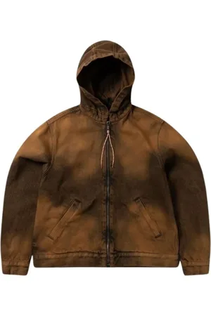ARIES Homme, Sweatshirts et sweats à capuche, Brun, Taille: M Veste à Capuche en Denim Noir