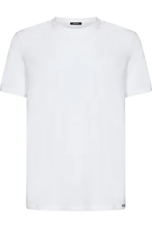Tom Ford Homme, Tops, Blanc, Taille: S T-shirt ras du cou côtelé