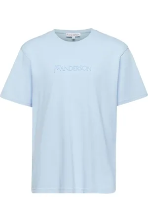 J.W.Anderson Homme, Tops, Bleu, Taille: S T-Shirt avec Broderie Logo