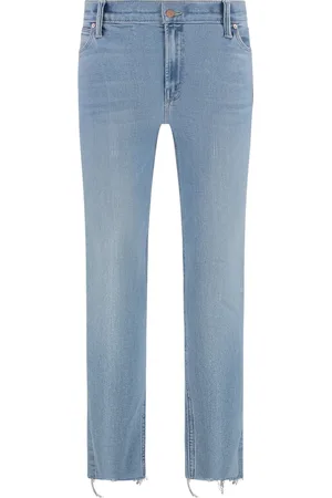 Mother Femme, Jeans, Bleu, Taille: W29 Jean Cheville Effiloché