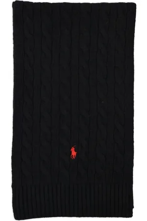 Ralph Lauren Homme, Accessoires, Noir, Taille: ONE Size Écharpe Classique en Mélange de Laine