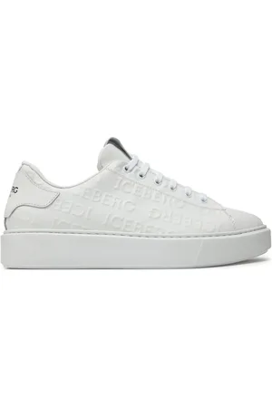 Iceberg Homme, Chaussures, Blanc, Taille: 41 EU Baskets en cuir coupe classique