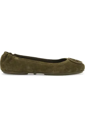 Tory Burch Femme, Chaussures, Vert, Taille: 37 EU Ballerines Minnie en daim