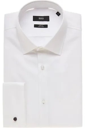 HUGO BOSS Homme, Chemises, Blanc, Taille: 2XL Chemise Slim à Manchette Mousquetaire