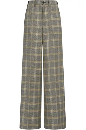 Marni Femme, Pantalons, Gris, Taille: 34 FR Checked tech wool palazzo trousers