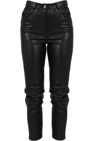 Patrizia Pepe Femme, Pantalons, Noir, Taille: 36 FR Pantalon Corsaire Élégant avec Ornements en Cristal