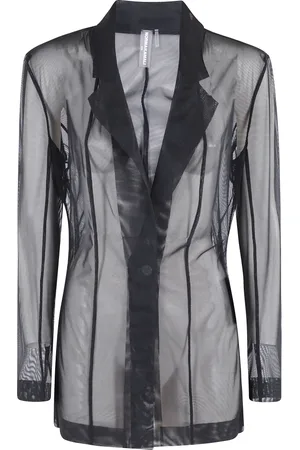 Norma Kamali Femme, Vestes, Noir, Taille: 38 FR Blazer en maille avec fermeture velcro