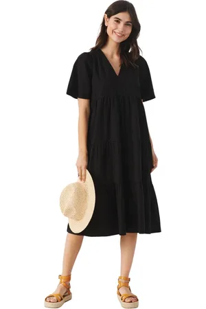 Part Two Femme, Robes, Noir, Taille: 36 FR Robe Midi Évasée Noire