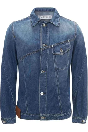 J.W.Anderson Homme, Vestes, Bleu, Taille: L Veste en jean bleu avec logo brodé
