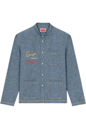 Kenzo Homme, Chemises, Bleu, Taille: M Chemise en denim brodé