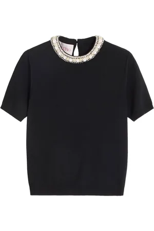 VALENTINO GARAVANI Femme, Pulls, Noir, Taille: 38 FR Haut Élégant pour les Amoureux de la Mode