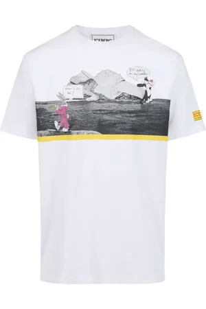 Iceberg Homme, Tops, Blanc, Taille: L T-shirt en jersey de coton coupe classique avec logo