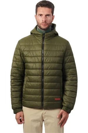 HUGO BOSS Homme, Vestes, Vert, Taille: S Doudoune Verte à Capuche