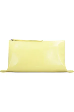 Jil Sander Femme, Sacs, Jaune, Taille: ONE Size Sac Clutch Chic en Cuir