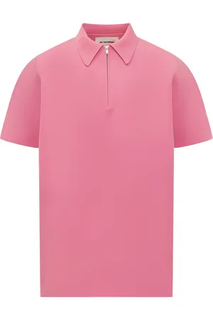 Jil Sander Femme, Tops, Rose, Taille: 38 FR Polo à Fermeture Éclair et Ourlet Droit Détaillé