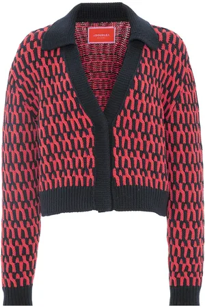 La DoubleJ Femme, Pulls, Bleu, Taille: 42 FR Cardigan Rétro Bicolore