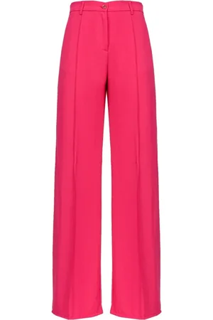 Pinko Femme, Pantalons, Rose, Taille: 38 FR Pantalon Fluide Large en Crêpe