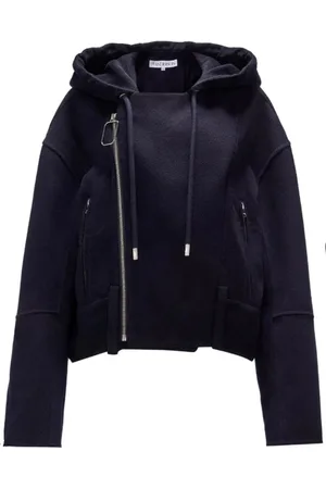 J.W.Anderson Femme, Vestes, Bleu, Taille: 36 FR Veste de motard en laine