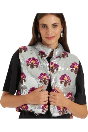 La DoubleJ Femme, Vestes, Gris, Taille: 38 FR Veste Bouffante à Sequins
