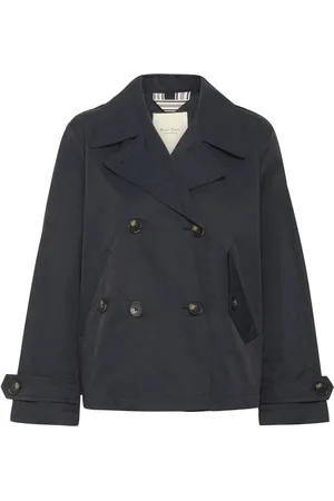 Part Two Femme, Manteaux, Bleu, Taille: 48 FR Veste Classique avec Col Large et Boutons