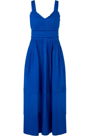 Marc Cain Femme, Robes, Bleu, Taille: 42 FR Robe Corsage Féminine Plissée