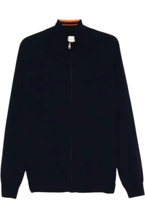 Paul Smith Homme, Pulls, Bleu, Taille: L Cardigan en Cachemire Noir à Zip