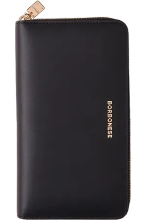 Borbonese Femme, Accessoires, Noir, Taille: ONE Size Portefeuille compact à fermeture éclair