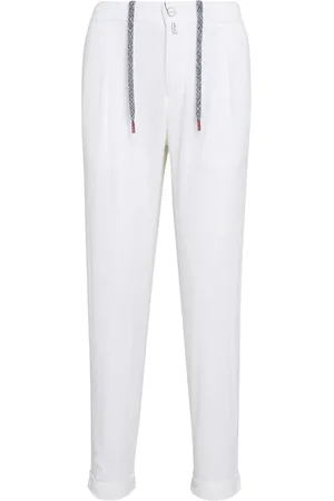 Kiton Homme, Pantalons, Blanc, Taille: W35 Survêtement en molleton de coton bleu