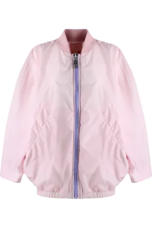 Khrisjoy Femme, Vestes, Rose, Taille: 36 FR Blouson Bomber Zippé à Effet Froncé
