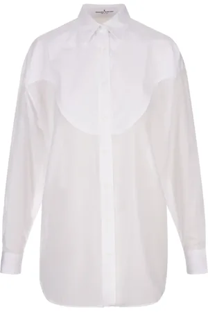 ERMANNO SCERVINO Femme, Blouses et Chemises, Blanc, Taille: 38 FR Chemise Blanche Oversize avec Application Frontale