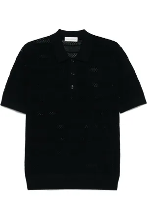 DRIES VAN NOTEN Homme, Tops, Bleu, Taille: L Polo Bleu avec Boutons Frontaux
