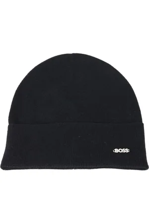 HUGO BOSS Femme, Accessoires, Noir, Taille: ONE Size Béret en laine et cachemire avec logo en métal